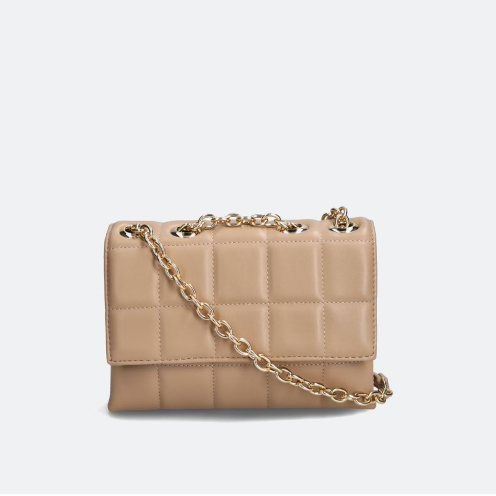 Urban Expressions Tan Quilted Crossbody Bag